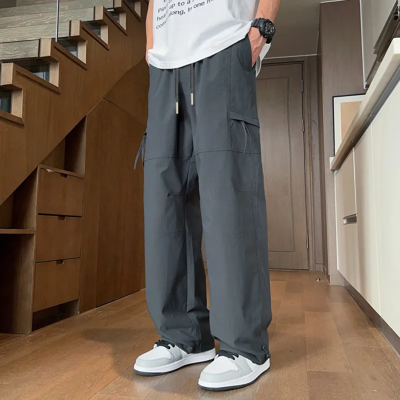 Tonlion Casual Pants Unisex Dark Gray-2