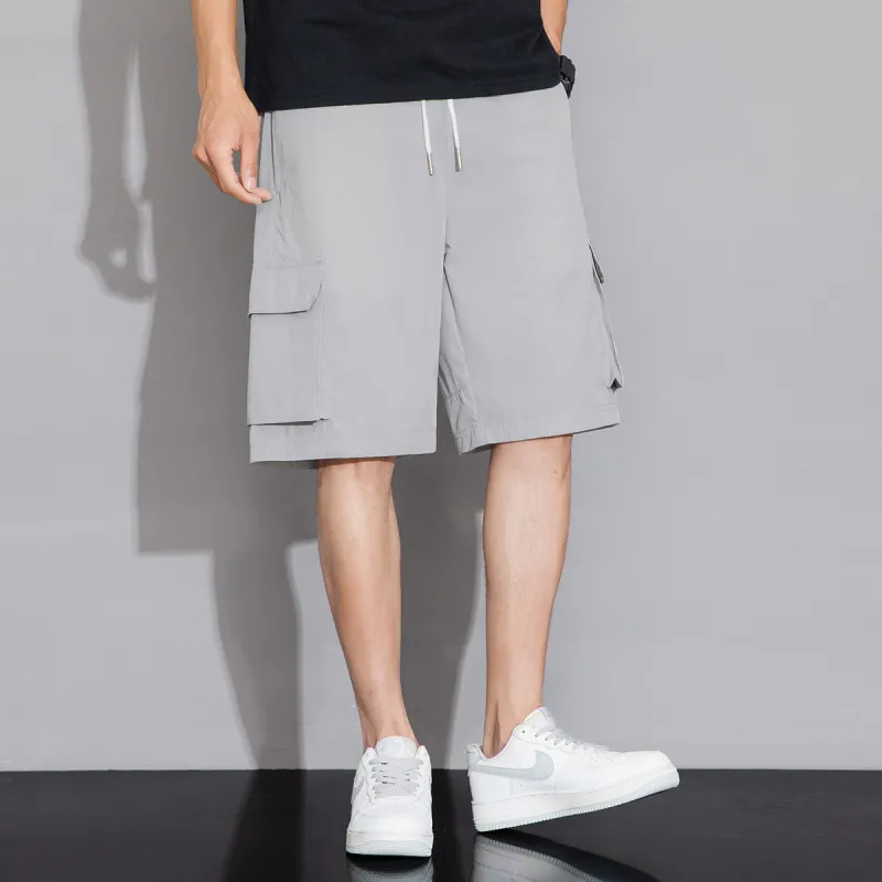 Tonlion Casual Shorts Unisex Light Gray-3