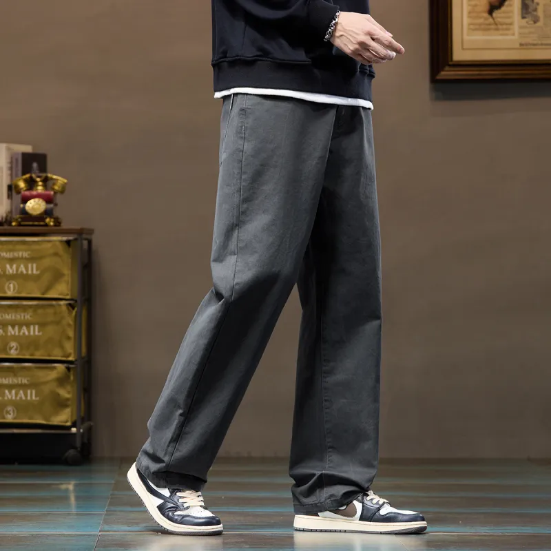 Tonlion Casual Pants Unisex Light Green Gray-3