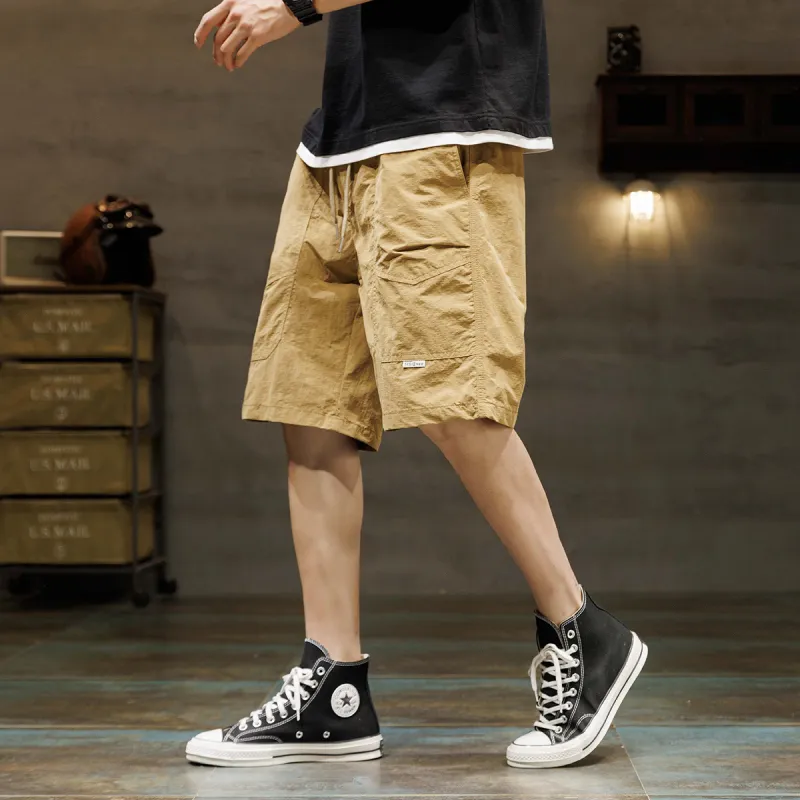 Tonlion Casual Shorts Men Ginger Yellow-6