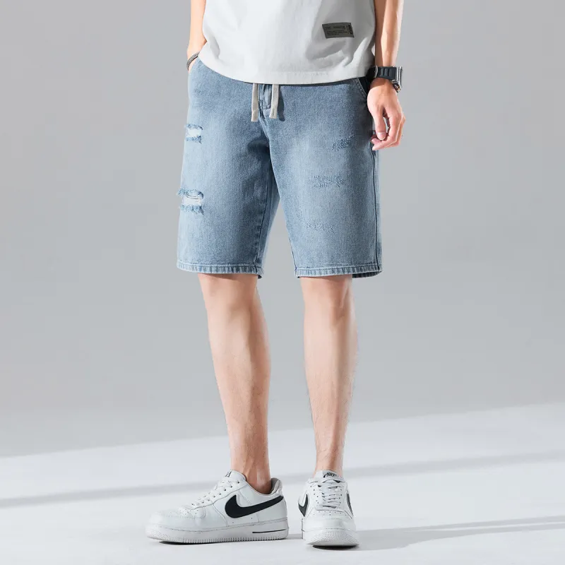 Tonlion Denim Shorts Unisex Light Blue-2