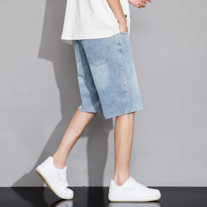 Tonlion Denim Shorts Unisex Light Blue-6