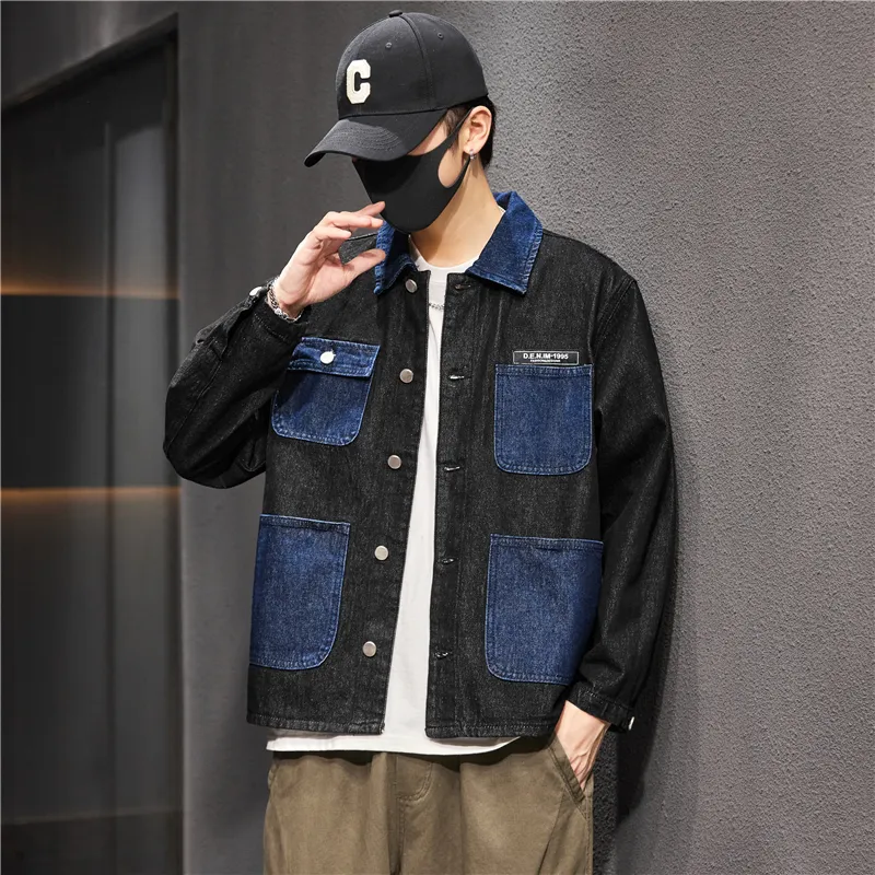 Tonlion Denim Jacket Men's Black-9