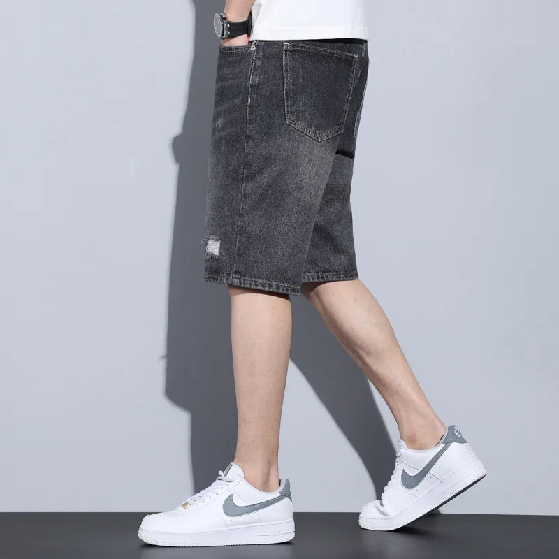 Tonlion Denim Shorts Unisex Black-6