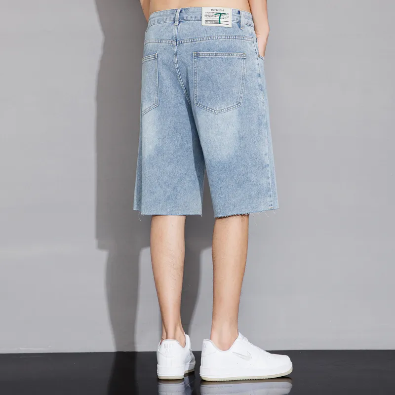 Tonlion Denim Shorts Unisex Light Blue-3