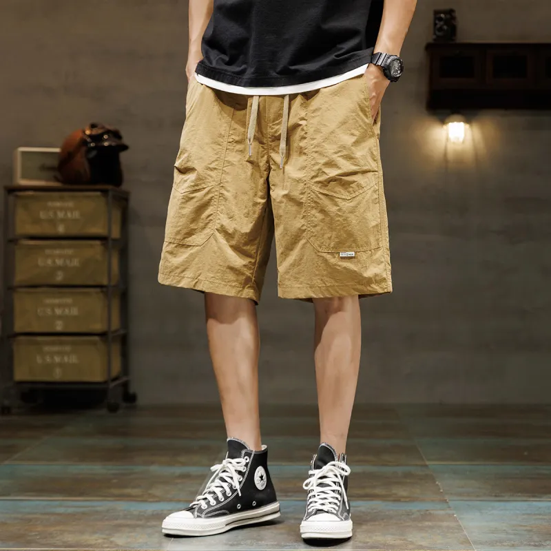 Tonlion Casual Shorts Men Ginger Yellow-13