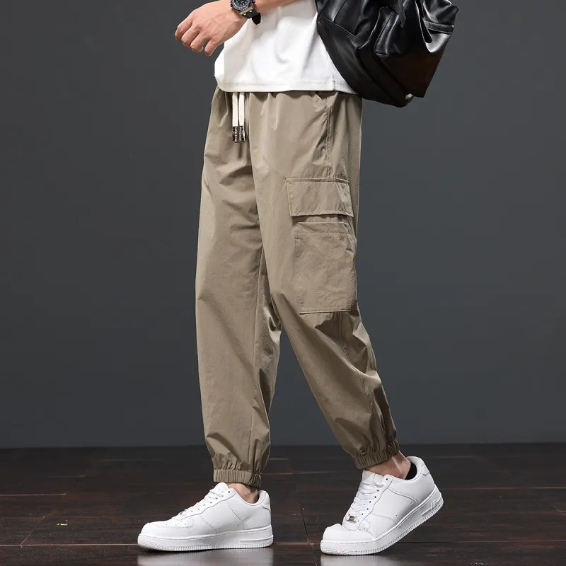Tonlion Casual Pants Unisex Khaki-4
