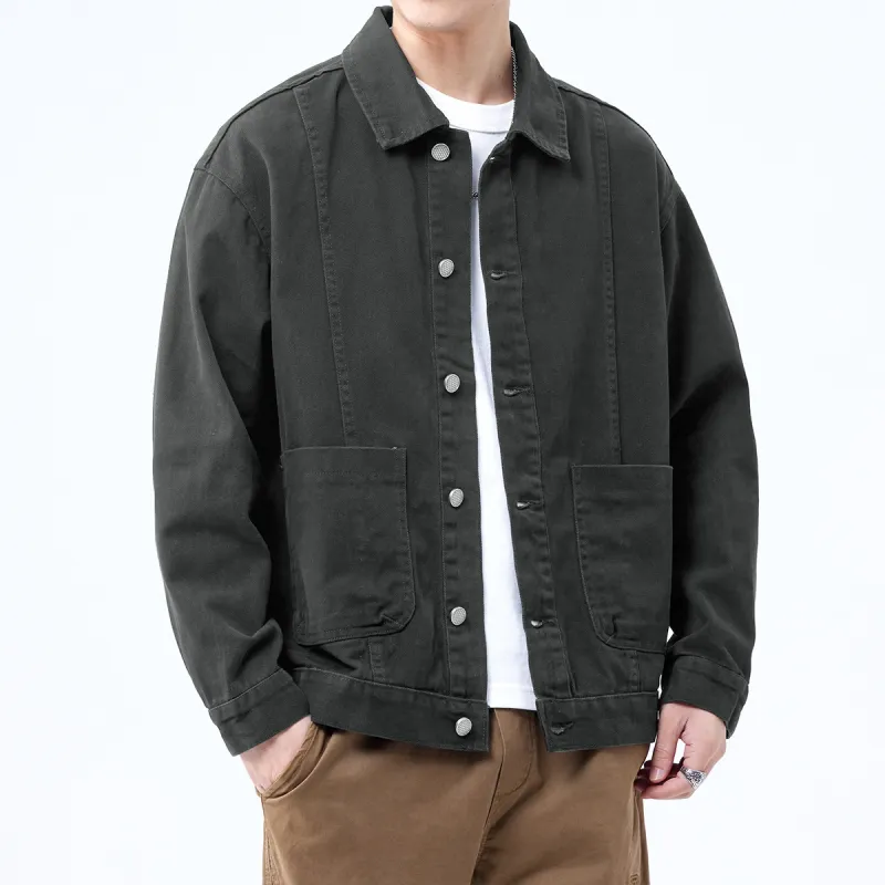Tonlion Denim Jacket Unisex Dark Gray-4