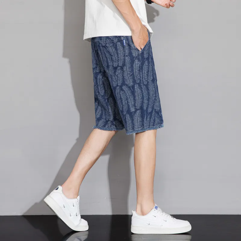 Tonlion Denim Shorts Unisex Blue Tone-4