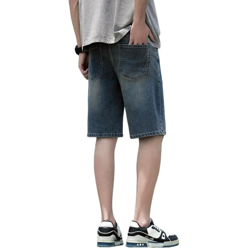 Tonlion Denim Shorts Unisex Vintage Blue-1