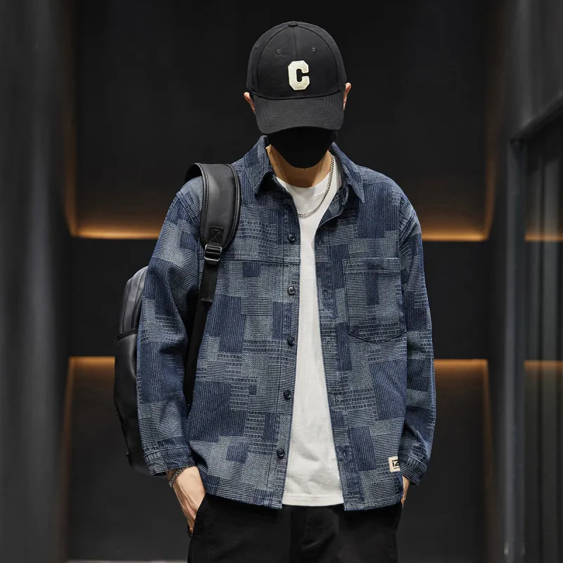 Tonlion Denim Jackets Unisex Blue Tone-3