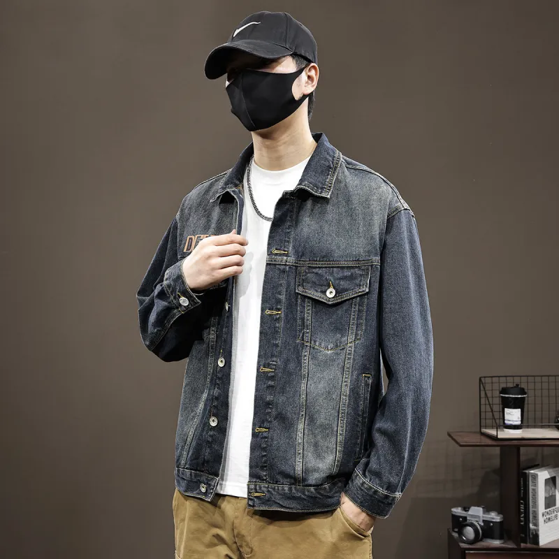 Tonlion Denim Jacket Unisex Blue Gray-3