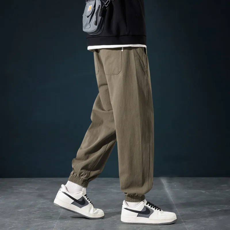 Tonlion Casual Pants Unisex Army Green-6