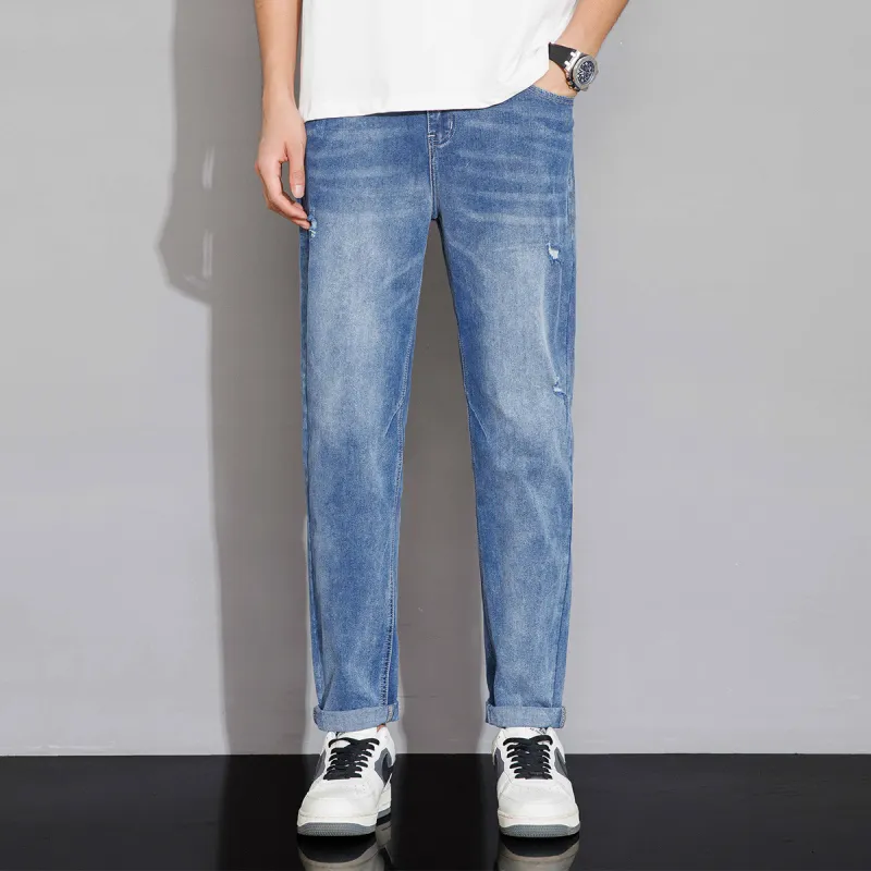 Tonlion Jeans Unisex Light Aqua Blue-4