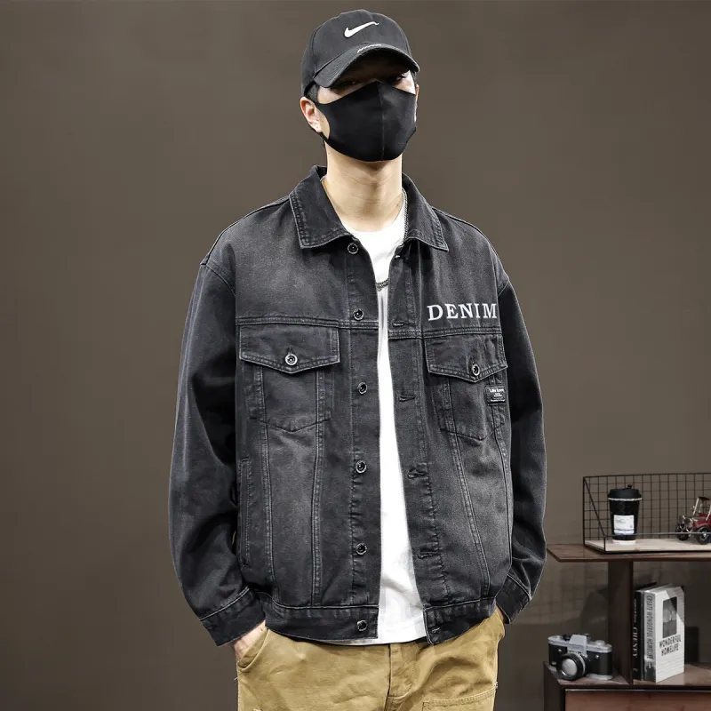 Tonlion Denim Jacket Unisex Black-2