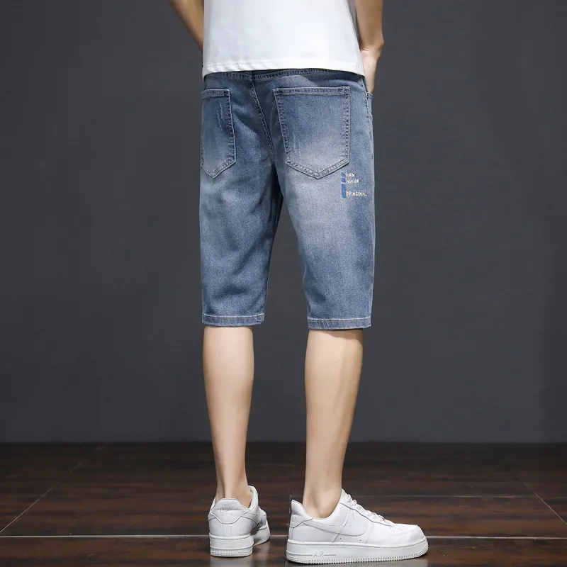 Tonlion Denim Shorts Unisex Aqua Blue-5