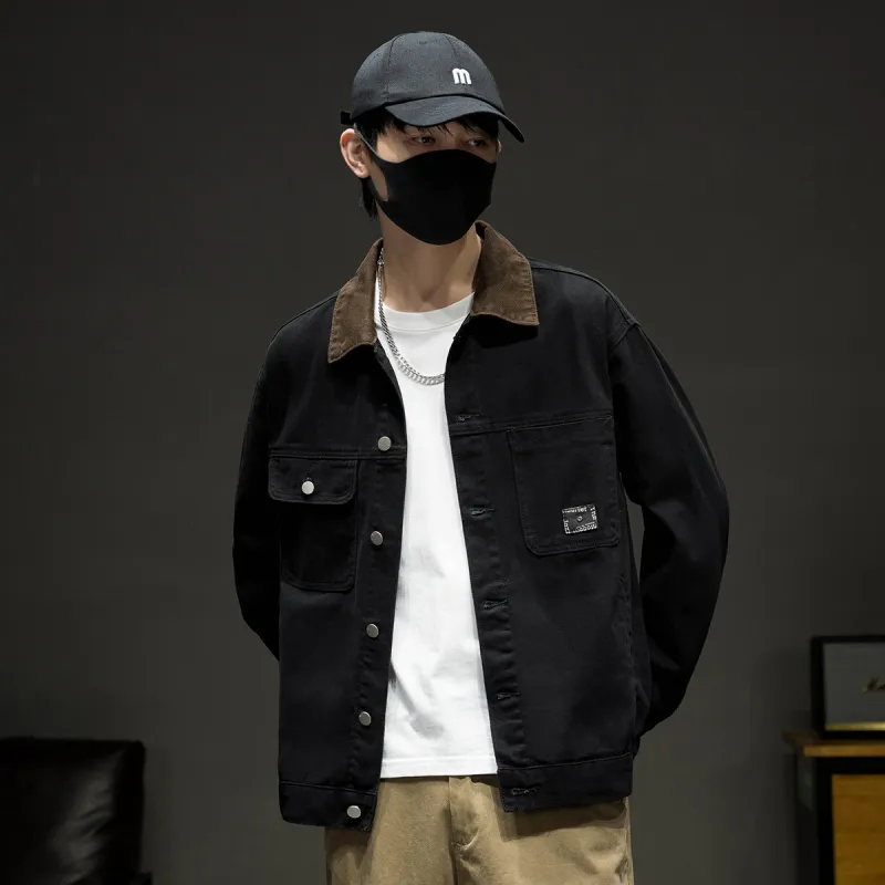 Tonlion Denim Jacket Unisex Black-5