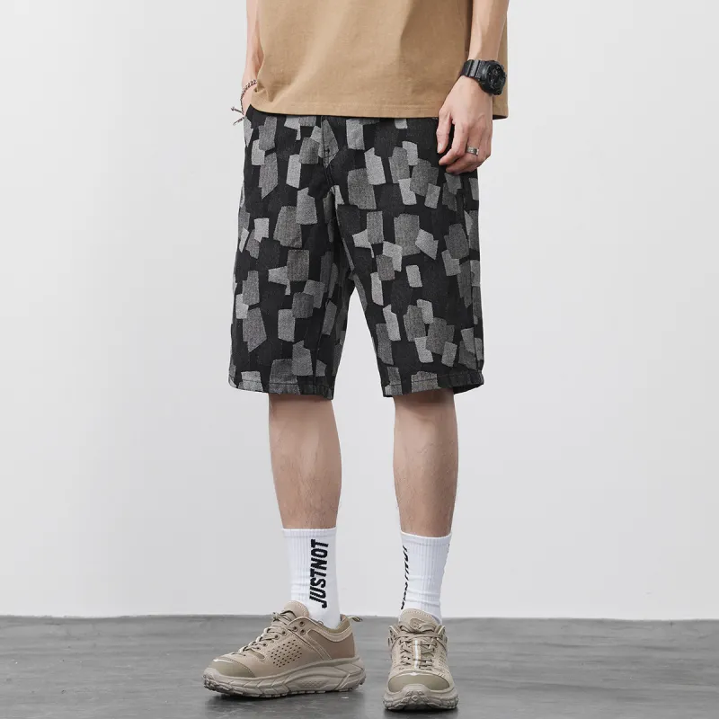 Tonlion Denim Shorts Unisex Black-5