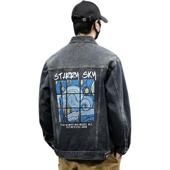 Tonlion Denim Jacket Unisex Blue Gray