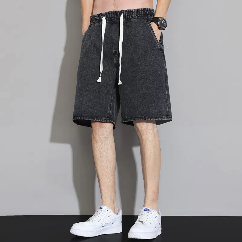 Tonlion Denim Shorts Unisex Black-4