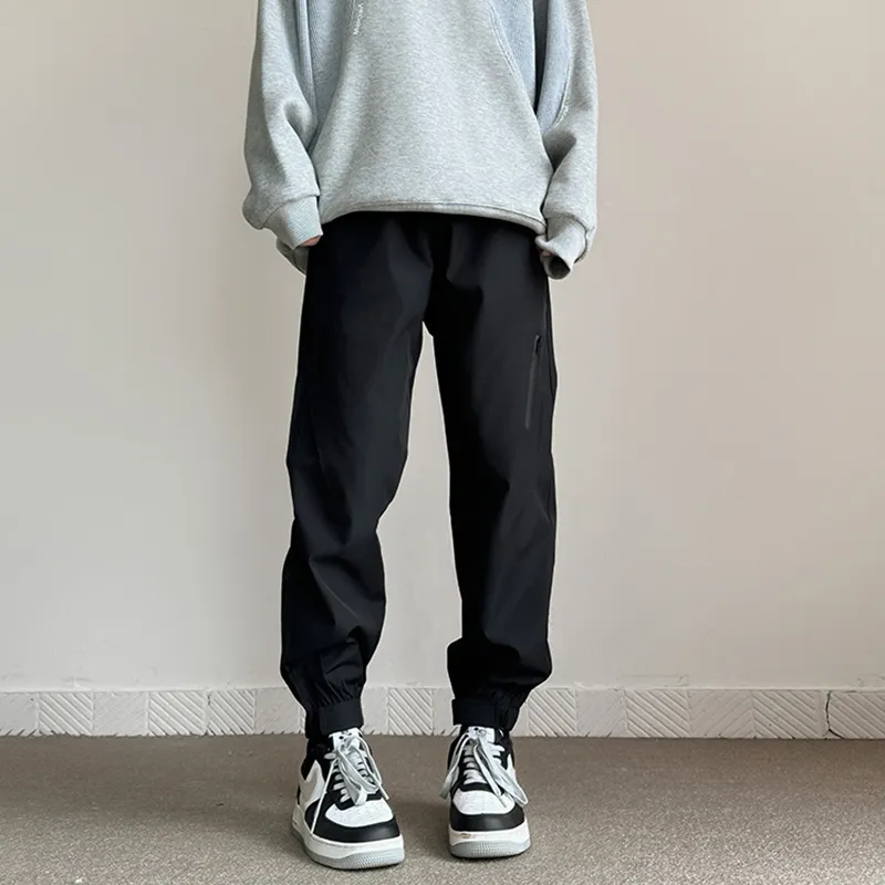 Tonlion Casual Pants Unisex Black-12