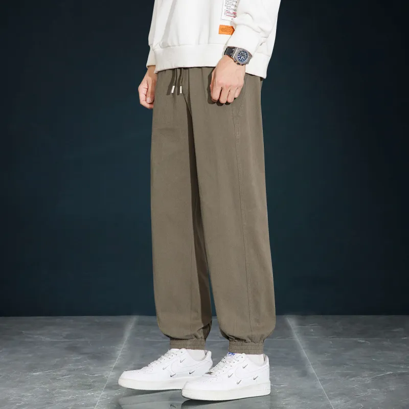 Tonlion Casual Pants Unisex Army Green-2