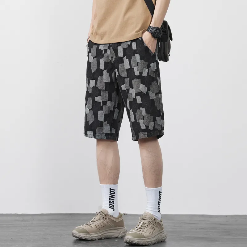 Tonlion Denim Shorts Unisex Black-2
