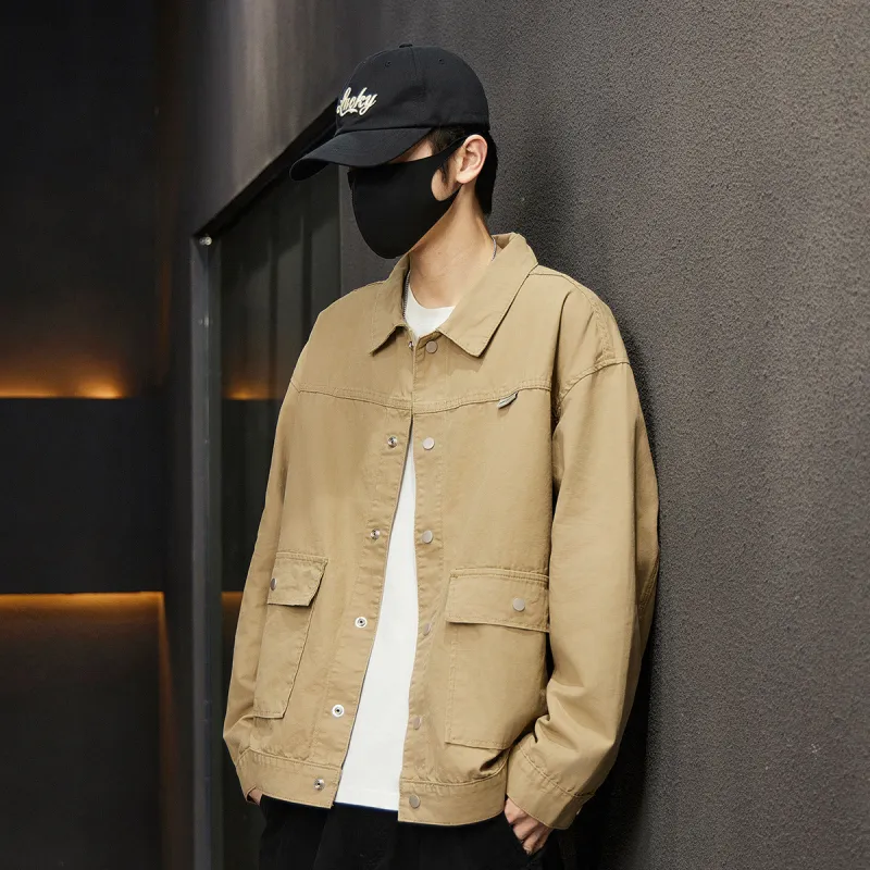 Tonlion Denim Jackets Unisex Khaki-3