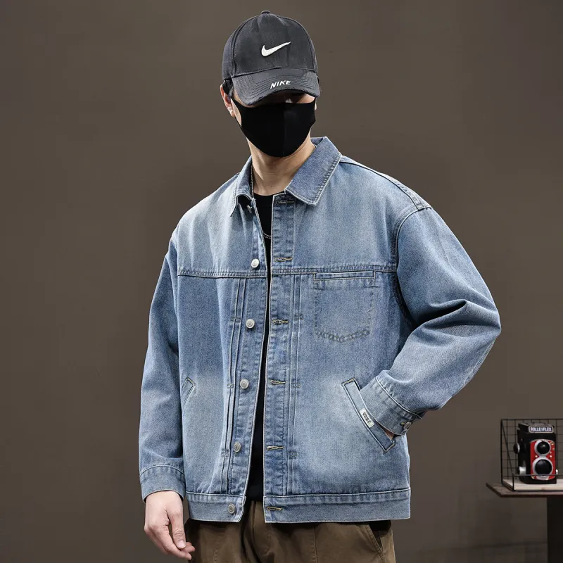 Tonlion Denim Jacket Unisex Vintage Blue-4