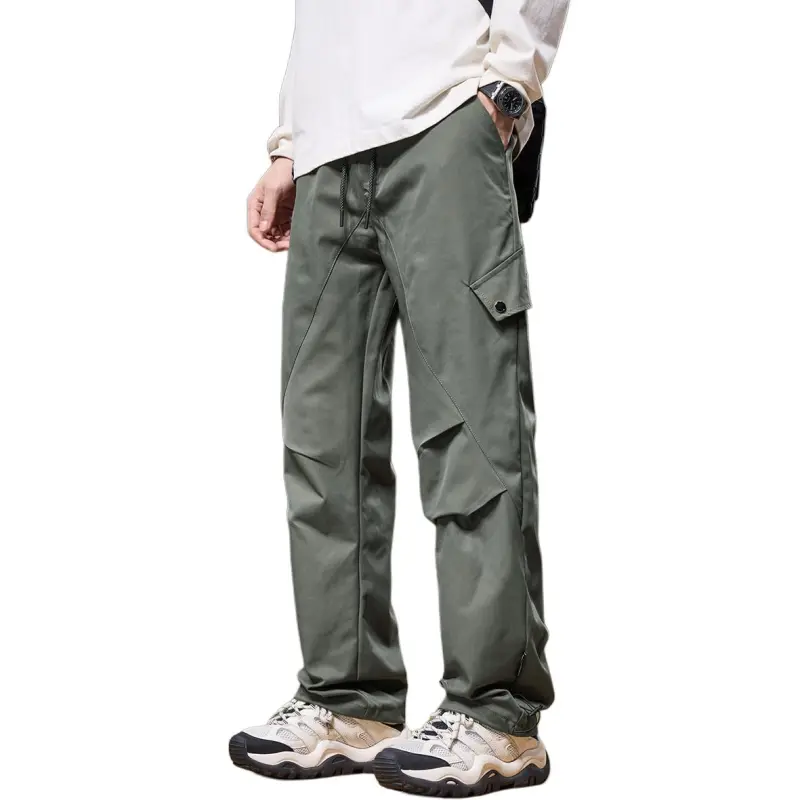 Tonlion Casual Pants Unisex Light Green Gray-1