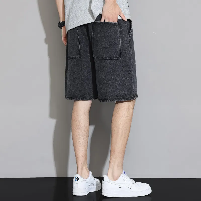 Tonlion Denim Shorts Unisex Black-3