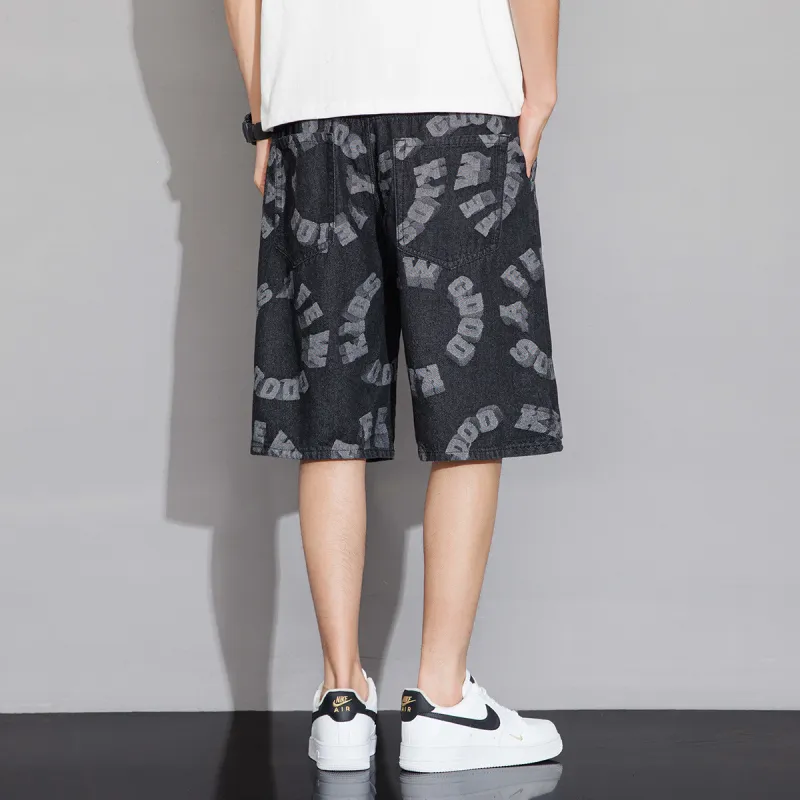 Tonlion Denim Shorts Unisex Black-4