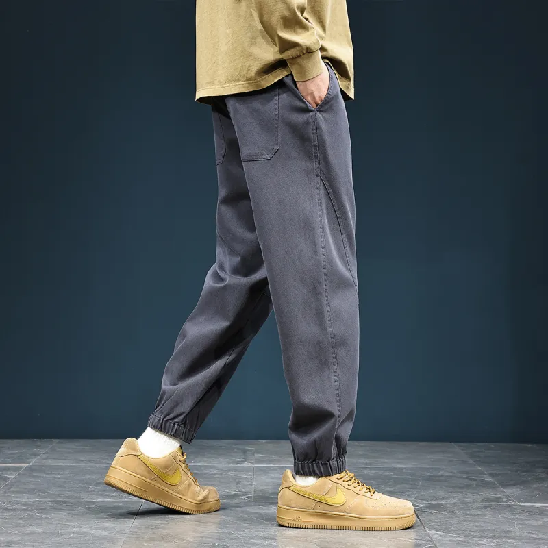 Tonlion Casual Pants Unisex Dark Gray-5
