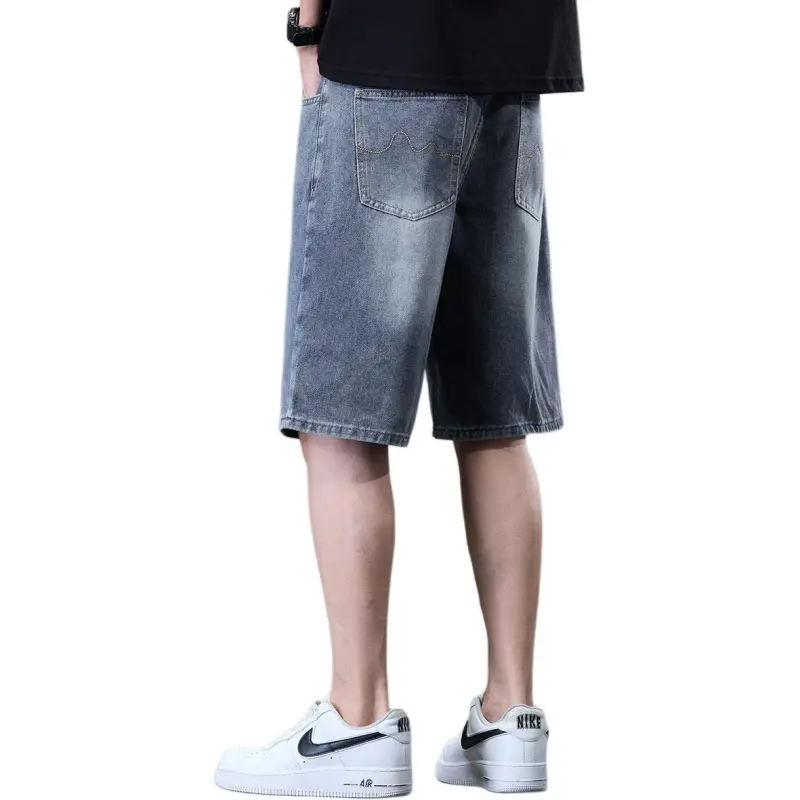 Tonlion Denim Shorts Unisex Vintage Blue-1