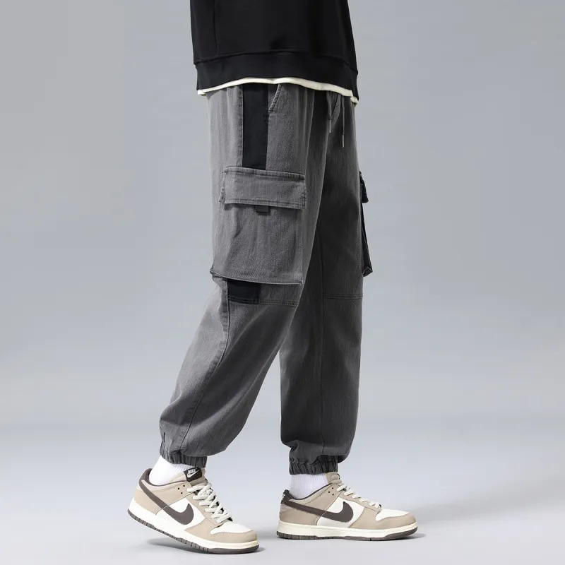Tonlion Casual Pants Unisex Light Gray-5