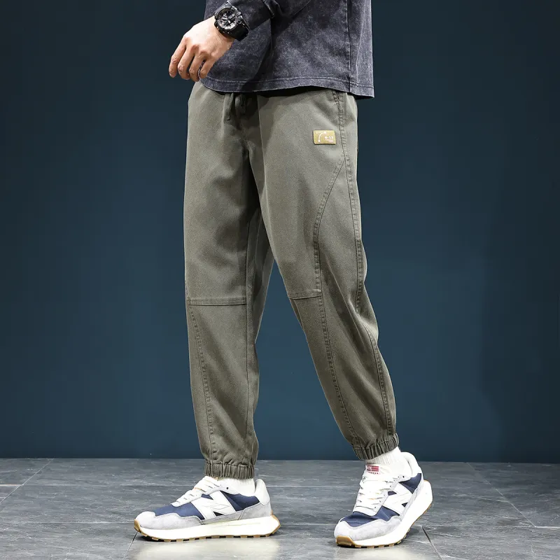 Tonlion Casual Pants Unisex Army Green-5