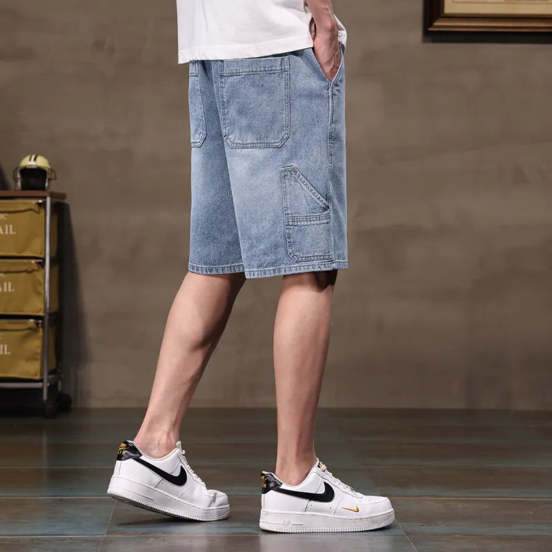 Tonlion Denim Shorts Unisex Light Blue-4