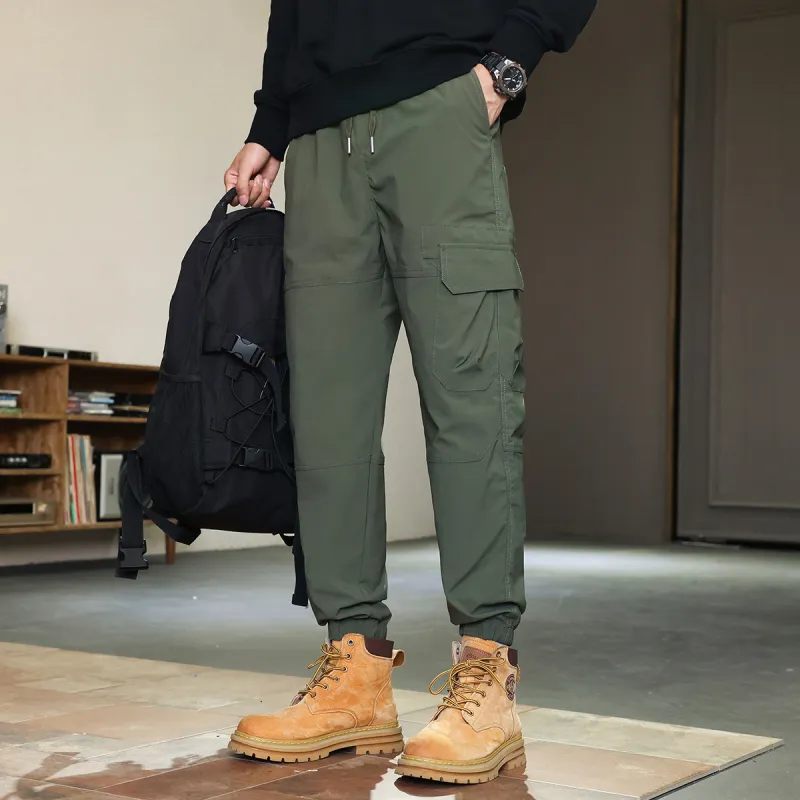 Tonlion Casual Pants Unisex Army Green-2