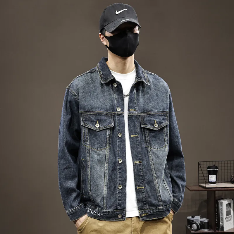 Tonlion Denim Jacket Unisex Blue Gray-6