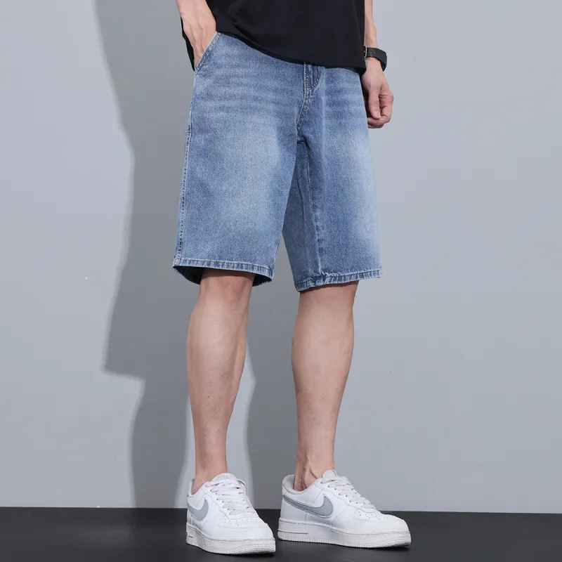 Tonlion Denim Shorts Unisex Light Blue-4