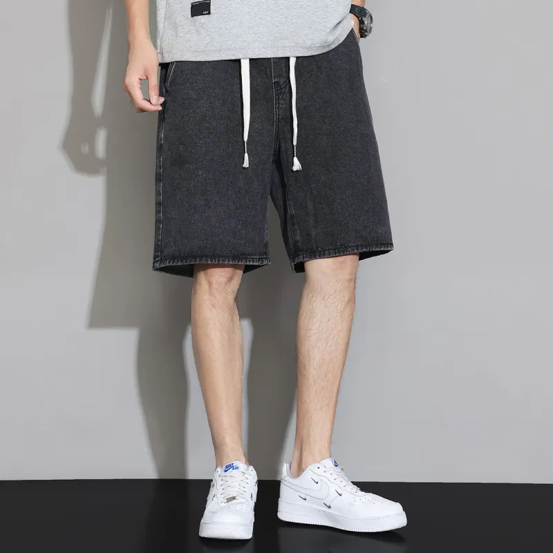 Tonlion Denim Shorts Unisex Black-2