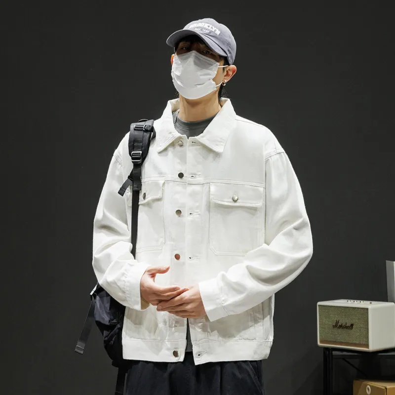 Tonlion Denim Jacket Unisex Raw White-3