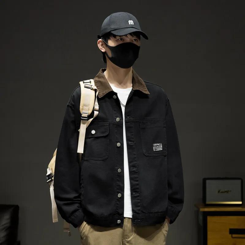 Tonlion Denim Jacket Unisex Black-4