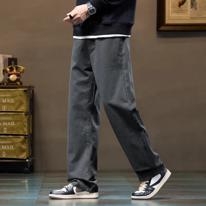 Tonlion Casual Pants Unisex Light Green Gray-2