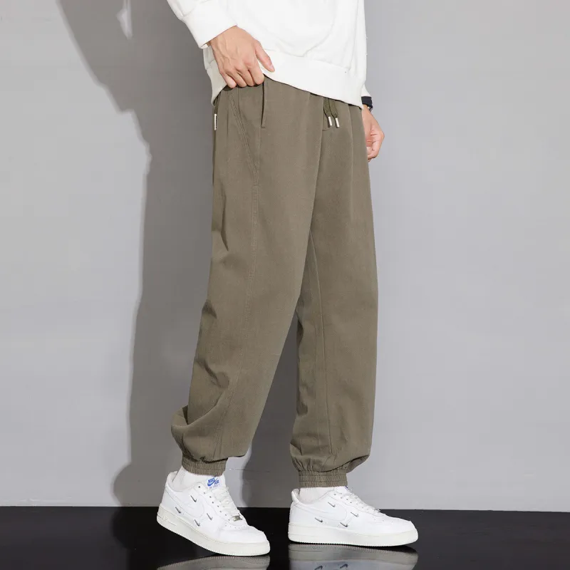 Tonlion Casual Pants Unisex Army Green-5