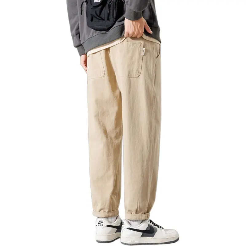 Tonlion Casual Pants Unisex Light Khaki-1