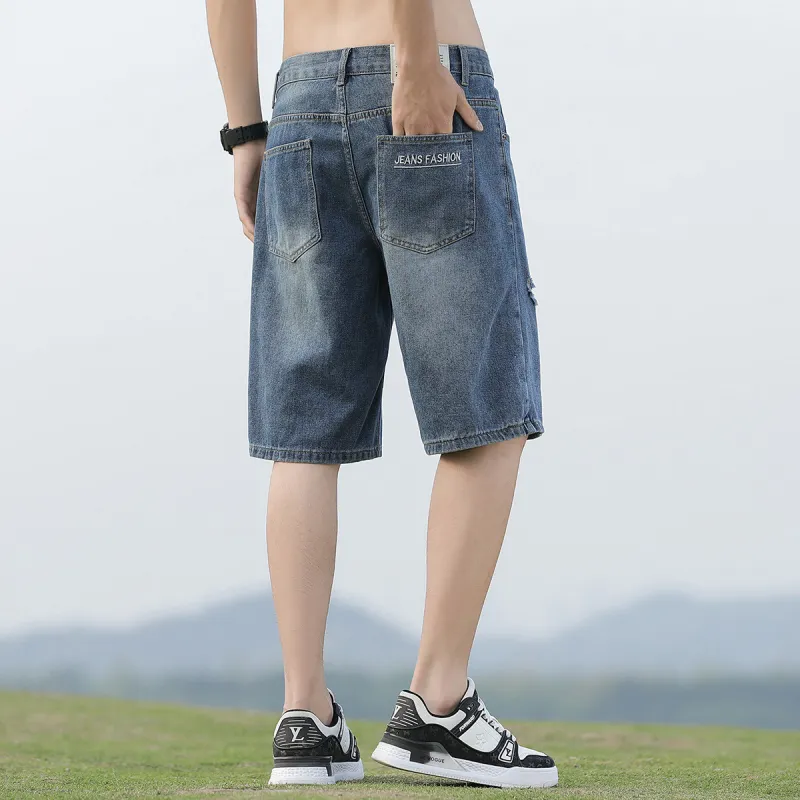 Tonlion Denim Shorts Unisex Light Blue-3