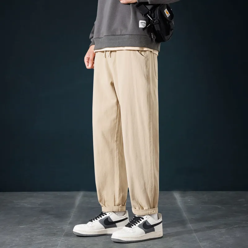 Tonlion Casual Pants Unisex Light Khaki-5