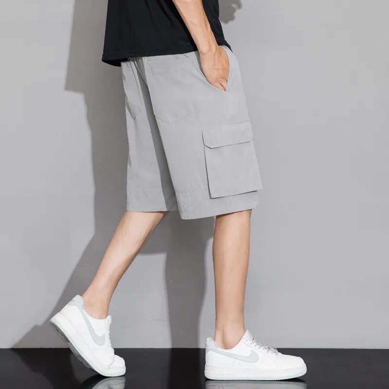 Tonlion Casual Shorts Unisex Light Gray-4