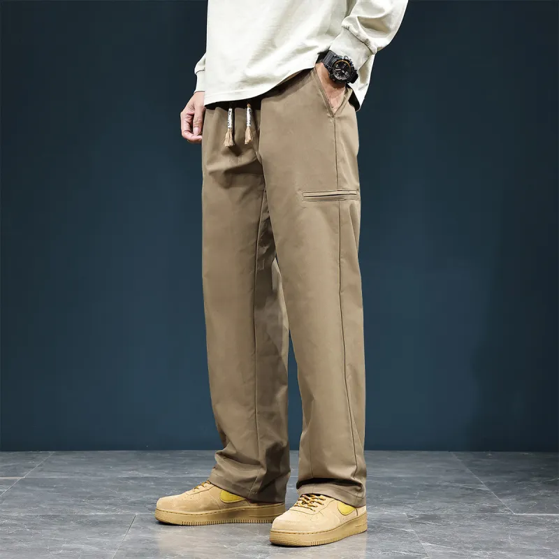 Tonlion Casual Pants Unisex Dark Khaki-3